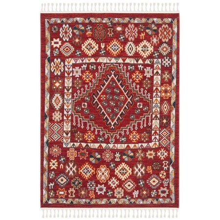 Safavieh 3 x 5 ft. Farmhouse 814Q Power Loomed Rectangle Area Rug Red & Ivory FMH814Q-3